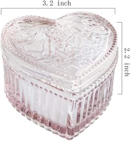 img 3 attached to 💎 Glam up Your Jewels with the Gaolinci Crystal Glass Heart-Shaped Storage Box: a Stunning Embossed Jewelry, Candy, and Keepsake Box with Lid!