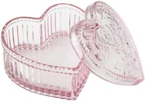 img 4 attached to 💎 Glam up Your Jewels with the Gaolinci Crystal Glass Heart-Shaped Storage Box: a Stunning Embossed Jewelry, Candy, and Keepsake Box with Lid!