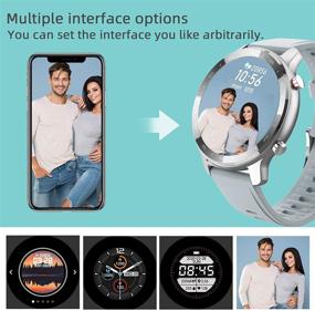 img 1 attached to 📱 Умные часы для Android и iPhone, FitYawee фитнес-часы с монитором сердечного ритма, мониторингом сна, счетчиком шагов/расстояния/калорий - серые, для мужчин и женщин.