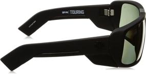 img 2 attached to Ultimate Performance: Spy Optic Touring Wrap Sunglasses - Black/Happy Gray/Green, 64 mm