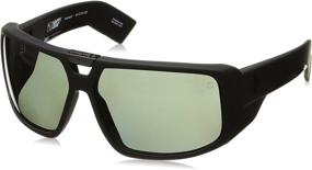 img 4 attached to Ultimate Performance: Spy Optic Touring Wrap Sunglasses - Black/Happy Gray/Green, 64 mm