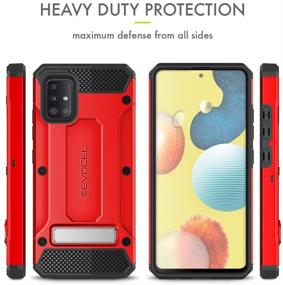 img 1 attached to 📱 Evocel Galaxy A51 (5G) Case Explorer Series Pro: Red with Glass Screen Protector & Belt Clip Holster