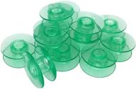 🧵 25 pcs bobbins for sewing machine - viking husqvarna embroidery machines thread set with holder in clear case - green plastic bobbins with hole - #4131825-45 logo