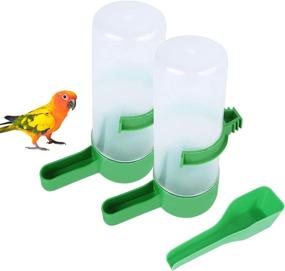 img 4 attached to QX-Pet Supplies 2Pcs Automatic Bird Feeder and Waterer for Parakeets - Hanging Food Dispenser and Water Dispenser - Bird Cage Accessories for Parrots, Budgies, Cockatiels, and Lovebirds (60 ml / 2.03 oz)