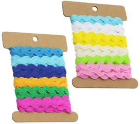 img 2 attached to 🎀 Healifty 2 Roll Rick Rack Trims: Colorful Polyester Trim Ribbons for DIY Crafts, Sewing, Gift Wrapping, Home & Party Decorations -8mm Style 2