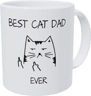 🐱 wampumtuk best cat dad ever coffee mug - cat face fingers design, 11 oz - funny gift for cat lovers logo