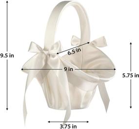img 3 attached to 🧺 Ivory Satin Flower Girl Basket by Lillian Rose: Elegant and Petite (6.5" FB404 I)