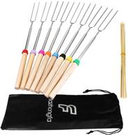 premium 8pcs telescoping stainless steel marshmallow roasting sticks - 32inch smores skewers for fire pit bbq kit - perfect campfire grill accessories for hot dog & sausage cookware - includes portable bag логотип