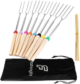 img 4 attached to Premium 8PCS Telescoping Stainless Steel Marshmallow Roasting Sticks - 32Inch Smores Skewers for Fire Pit BBQ Kit - Perfect Campfire Grill Accessories for Hot Dog & Sausage Cookware - Includes Portable Bag