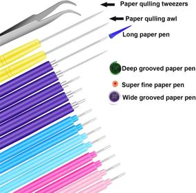 img 3 attached to 16-Piece Paper Quilling Tool Set: Slotted Kit with 🎨 Various Sizes for Handmade Art, Crafting, DIY Cardmaking, and Paper Projects