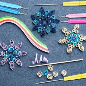 img 1 attached to 16-Piece Paper Quilling Tool Set: Slotted Kit with 🎨 Various Sizes for Handmade Art, Crafting, DIY Cardmaking, and Paper Projects