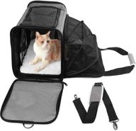 🐱 primepets cat carrier: tsa approved, expandable soft-sided bag for travel with small dogs, puppies, kittens - collapsible and foldable - gray logo