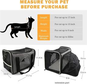 img 1 attached to 🐱 PrimePets Cat Carrier: TSA Approved, Expandable Soft-Sided Bag for Travel with Small Dogs, Puppies, Kittens - Collapsible and Foldable - Gray