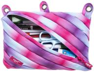 📚 large capacity zipit colorz 3-ring binder pencil pouch for girls - holds up to 60 pens - one long zipper design - gradiant logo