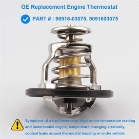 img 3 attached to 🔧 Высококачественный заменитель термостата двигателя, совместимый с моделями Toyota Lexus - Avalon, Camry, Corolla, Highlander, Matrix, RAV4, Sienna, Solara, Tacoma, LS400, GS300, Yaris и другими (заменяет 90916-A3003, 90916A3003, 90916-03129)