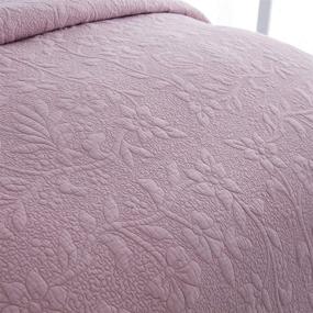 img 2 attached to 🛏️ Queen Size Cotton Dusty Pink Farmhouse Quilt Set by Brandream - Luxury Coverlet Set Vintage Antique Bedroom Set