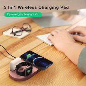 img 3 attached to 🔌 Versatile 3-in-1 Wireless Charger and Stand for iPhone 12/11/SE, iWatch, and AirPods – Fast Qi-Certified Charging!