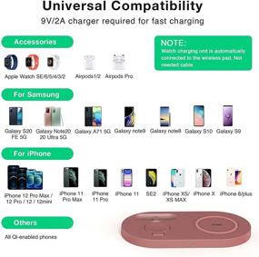 img 2 attached to 🔌 Versatile 3-in-1 Wireless Charger and Stand for iPhone 12/11/SE, iWatch, and AirPods – Fast Qi-Certified Charging!