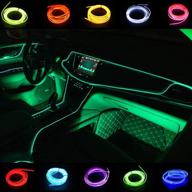 abaldi car decor el wires car kit 5m/16ft electroluminescence light glowing neon string lights for car door/console/seat/dash board decoration easily diy(5m logo