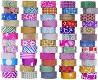 sparkling 60 rolls glitter washi tape set: perfect for christmas diy decor, planners, scrapbooking, and more! logo