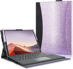 img 4 attached to ACdream Glitter Purple Case for Surface Pro 7/6/5/4/3, Multiple Angle Viewing & Keyboard Compatibility