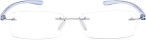 img 1 attached to Rectangular Rimless Reading Glasses Magnification Vision Care for Reading Glasses