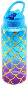 img 2 attached to 🧜 BPA Free Tritan Cute Water Bottle with Straw, Leak Proof, Carry Handle, Pretty Mermaid Design - 32oz/950ml