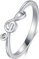 boruo 925 sterling silver ring: music note wedding band in comfort fit, resistant to tarnish, size 4-12 with a high polish finish logo