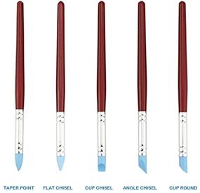 img 3 attached to Meta-U 5 Pcs Clay Color Sculpting Shapers: Versatile Rubber-Tipped Pen Brushes for Precise Carving & Shaping