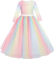 🌈 girls' rainbow princess bridesmaid communion birthday clothing logo