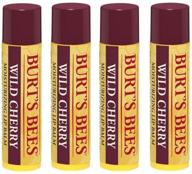 🍒 burt's bees wild cherry moisturizing lip balm, 0.15 oz, pack of 4 (packaging may vary) logo