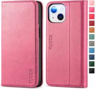 📱 tucch wallet case for iphone 13 5g, hot pink - credit card holder money slot case wallet with kickstand and tpu interior protective case - compatible with iphone 13 6.1" - pu leather folio flip cover logo