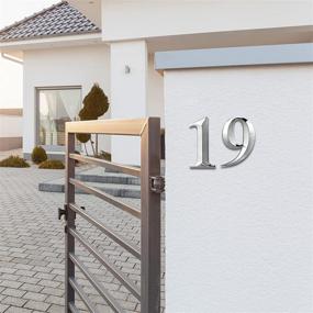 img 3 attached to 🏠 Premium 4 Inch Self-Adhesive 3D House Numbers for Mailbox - Silver Stickers for House, Office, Apartment, Hotel Room