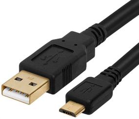 img 2 attached to Cmple - Android Micro USB кабель, USB в Micro USB кабель, Высокоскоростной USB 2.0 A Male в Micro B Male, позолоченный зарядный кабель для Samsung, HTC, планшета и многого другого - 1.5 фута черный.