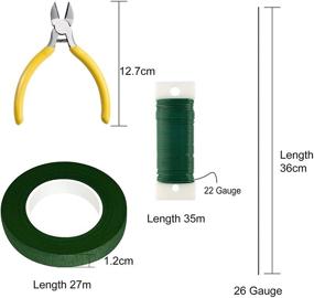 img 3 attached to 🌸 CHRORINE Floral Arrangement Kit with Floral Tapes, 22-Gauge Floral Stem Wire, and 26-Gauge Green Floral Wire - Ideal for Bouquet and Wreath Making Supplies