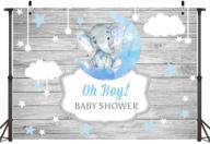 🐘 sensfun boy elephant baby shower backdrop with rustic wood, twinkle twinkle little star gender reveal photography background, blue moon elephant newborn decorations, oh boy banner, photo booth backdrops, 7x5ft logo