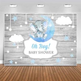 img 2 attached to 🐘 Sensfun Boy Elephant Baby Shower Backdrop with Rustic Wood, Twinkle Twinkle Little Star Gender Reveal Photography Background, Blue Moon Elephant Newborn Decorations, Oh Boy Banner, Photo Booth Backdrops, 7x5ft