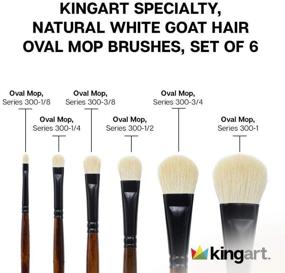 img 2 attached to 🖌️ KINGART Specialty-Set of 6 Natural Goat Hair MOPS Paint Brush Set, Brown/White/Black