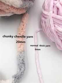 img 2 attached to 🌸 Multicolor Flower Chenille Chunky Knitting – Washable Option for Knitters