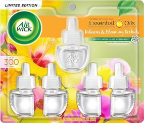 img 4 attached to Air Wick Plug in Scented Oil Refill 🌺 Freshener Essential Oils, Hibiscus and Blooming Orchids: 5 Count Pack