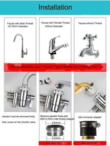 img 1 attached to 💧 PureSec 2-Way Kitchen Faucet Diverter Valve/Splitter with Female M22(≈22mm) Thread and 1/4 OD RO Tubing Outlet for Countertop Water Filter