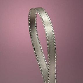img 4 attached to 🎀Высококачественная серебристая атласная лента с элегантной серебристой каймой, 1/4" X 50 ярдов - идеально подходит для самодельных ремесел, упаковки подарков и украшений.