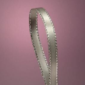 img 1 attached to 🎀Высококачественная серебристая атласная лента с элегантной серебристой каймой, 1/4" X 50 ярдов - идеально подходит для самодельных ремесел, упаковки подарков и украшений.