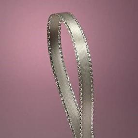 img 3 attached to 🎀Высококачественная серебристая атласная лента с элегантной серебристой каймой, 1/4" X 50 ярдов - идеально подходит для самодельных ремесел, упаковки подарков и украшений.