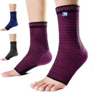 pair of ankle compression sleeve socks | breathable and sweat-absorbing | elastic blend for plantar fasciitis pain relief and achilles tendonitis treatment | foot support to reduce swelling & aid ankle recovery | ankle brace for men & women логотип