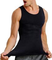 👕 molutan men's compression shirt - slimming body shaper vest, sleeveless waist trainer workout tank top for tummy control shapewear logo