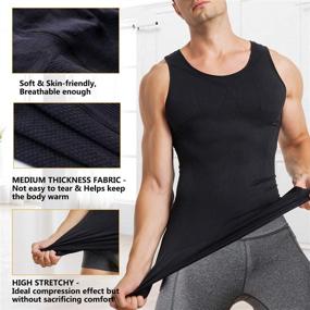 img 2 attached to 👕 MOLUTAN Men's Compression Shirt - Slimming Body Shaper Vest, Sleeveless Waist Trainer Workout Tank Top for Tummy Control Shapewear