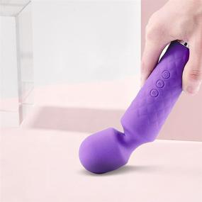 img 1 attached to 💜 Enhanced Powerful Massager with 20 Magic Vibration Modes | Ultra-Quiet, Waterproof | Handheld Cordless Device for Neck, Shoulder, Back, Body Massage | Sports Recovery & Muscle Pain Relief - Compact Purple