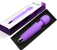 💜 enhanced powerful massager with 20 magic vibration modes | ultra-quiet, waterproof | handheld cordless device for neck, shoulder, back, body massage | sports recovery & muscle pain relief - compact purple logo