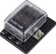 🔋 6 way automotive blade fuse box [atc/ato blade fuses] with 100 amp capacity, led indicator, protection cover, suitable for 10-30v dc; 12v auto marine applications logo